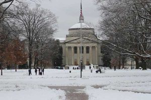 Wilson Library in snow